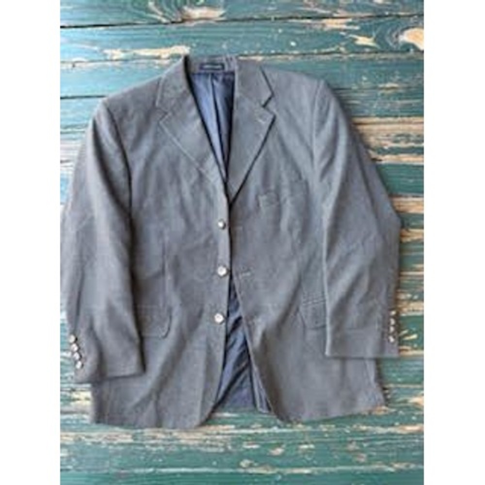 George Mens 42C Gray Houndstooth Blazer Three Button Sport Coat Jacket